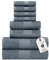 nice homeit - Lot de 8 Serviettes de Toilette 40 x 75 cm 100% Coton, Essuie Mains de Qualité Supérieure - Ultra Doux et très Absorbant(Gris foncé)