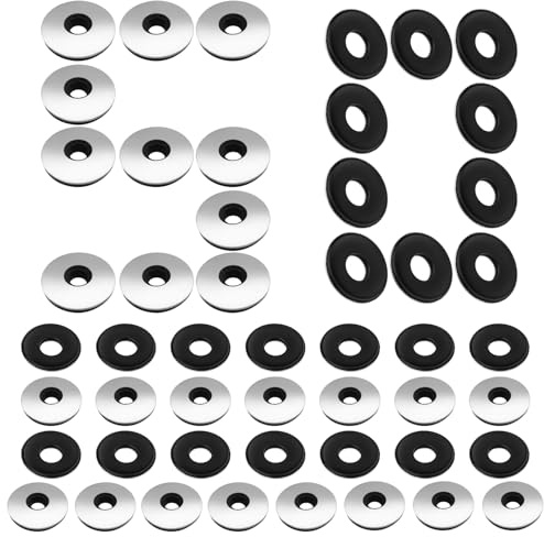 ENUTROF Dichtscheiben für Schrauben Unterlegscheiben mit Dichtung EPDM M10 | 50STK Dichtungsscheiben Dichtungsscheibe Wdelstahl Unterlegscheibe Gummi für Schrauben Spenglerschrauben (M10x38MM-50Stk)