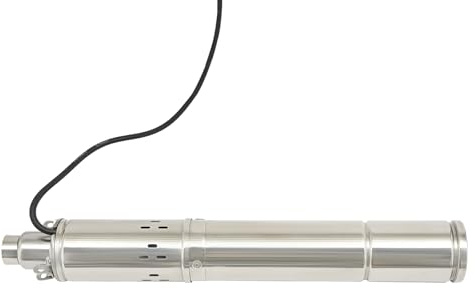 3 Tiefbrunnenpumpe 250W Brunnenpumpe 1600L/h Tauchpumpe, 80m Förderhöhe Rohrpumpe 230V 50Hz Sandpumpe IP68 Wasserpumpe, mit 20 m Kabel, Edelstahl-Wasserpumpe, für industrielle Bewässerung