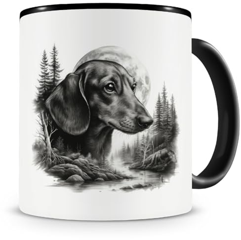 Samunshi® Tasse mit Spruch Dackel im Wald Teetasse für Hunde Fans Kaffeetasse Lustige Tassen zum Geburtstag für Herrchen und Frauchen Dog Mug Kaffee Tee