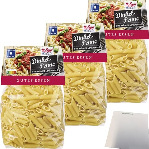 usy Bundle für Hofgut Dinkel-Penne hell 3er Pack (3x500g Beutel) + usy Block