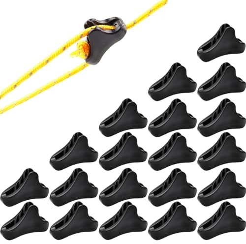 20 Pcs Seilspanner Camping Zelt Spannschnur Einsteller Camping von Ausrüstung für Camping, Wandern, Rucksackreisen, Abspannleinen