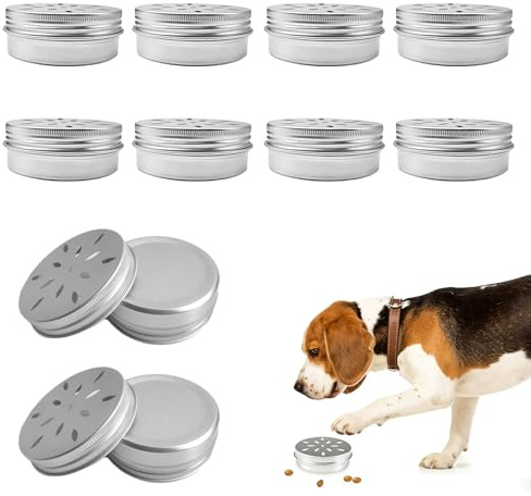 HZZON 10 Stück Hundeduft-Trainingsbox Aluminium Hundeduft Dosen mit Belüftung 60ml Geruchsbehälter Hundeduft Training Hundeduft Nase Geruchsbehälter für das Welpendufttraining Schnüffelhunde