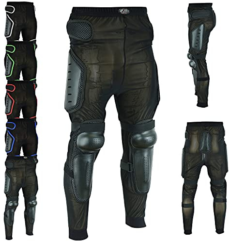 Vaster Moto Motorrad-Schutzhose atmungsaktiv dehnbar mit Protektoren MTB Motocross Renn und Skateboard-Schutz (DE/NL/SE/PL, Alphanumerisch, XL, Regular, Regular, Schwarz)