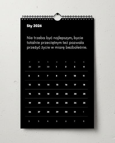 Wanddemotivationskalender 2026 A3 - Monatlich, schwarzer Humor und Ironie, minimalistisches Design | Farbophanen