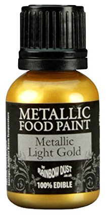 2 x Rainbow Dust Metallic Light Gold Edible Food Paint Cake Icing Decorating
