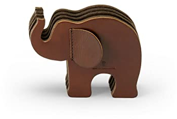 Graf von Faber-Castell 118722 - Stiftehalter Elefant aus Leder, mit 12 Buntstifte Polychromos