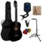 4/4 GITARRE - KONZERTGITARRE IM SET - CLASSIC SCHWARZ - DECKE LINDENHOLZ - TASCHE - BAND - SAITEN - 3xPIK - STIMMGERÄT - GITARRENSTÄNDER - STARTER SET