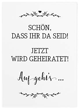 Interluxe Wandtafel Schön, DASS Ihr da seid A4 200x280mm Dicke: 10mm Schild Willkommensschild Spruch Hochzeit Hochzeitsdeko