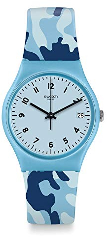 Swatch Unisex Erwachsene Analog Quarz Uhr mit Silikon Armband GS402
