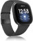 Amzpas Kompatibel mit Fitbit Versa 3 Armband/Fitbit Sense Armband, Metall Edelstahl Ersatzarmbänder mit Magnetschloss für Fitbit Versa 3/Sense (S, Schwarz)