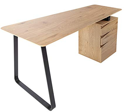 Riess Ambiente Industrial Schreibtisch Studio 160cm Eichenoptik mit 3 Schubladen Tisch Bürotisch Schminktisch