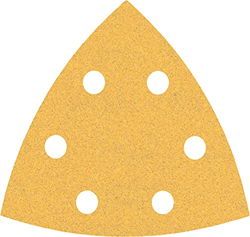 Bosch 5x EXPERT C470 Schleifblatt (für Farbe auf Holz, Hartholz, Ø 93x93 mm, Körnung 100, Professional Zubehör Deltaschleifer)