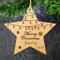 Christmas Bauble Personalised Xmas Tree Decorations Customised Bamboo Christmas Tree Decoration Santa Gift for Family Xmas Ornament (Star)
