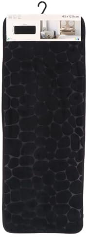Tendance - Tapis memoire de forme microfibre galet 45x120 cm - noir