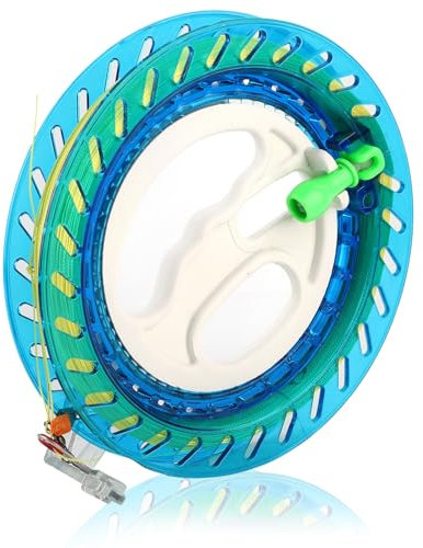 Kite String Reel Winder mit 200 Meter Leine, 18 cm/7,1 Zoll Drachenschnur Seilwinde für Drachen Outdoor Kite Line Wheel Reel Zubehör Wickelrolle Grip Rad Kite String Radhalter für Kinder Erwachsene