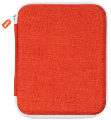 YOTO Card Case in Fruit Punch (Orange) – Kids Accessory, Soft Portable Folder with Zipper & 64 Pockets for Player & Mini Audiobook Cards, Card Binder Holder with Sleeves for Travel