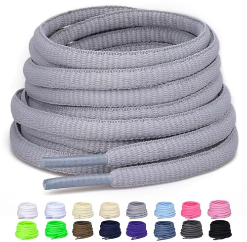 Puzeam 2 Paar Halb Runde Schnürsenkel, 6mm Ovale Schnürsenkel für Sneakers | Anti-Stretch und schwer zu lösen. Robuste, halbrunde Schnürsenkel, 33 lebendige Farben, 58,4–160 cm Ersatz-Schnürsenkel für
