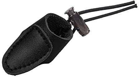 Perfeclan Weicher -Daumenring Bogenschießen-Fingerschutz für Reurve-Bogen-Fingerschutz für traditionellen Bogenschutz-Schießhandschuh, Schwarz