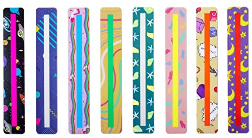 8-teiliges Legasthenie-Overlay-Lineal, visuelle Hilfsmittel, Fenster, Lese-Tracking-Lineale, geführtes Lesen, Hervorhebungsstreifen, farbige Overlays für Kinder, Lehrer-Versorgungsassistent