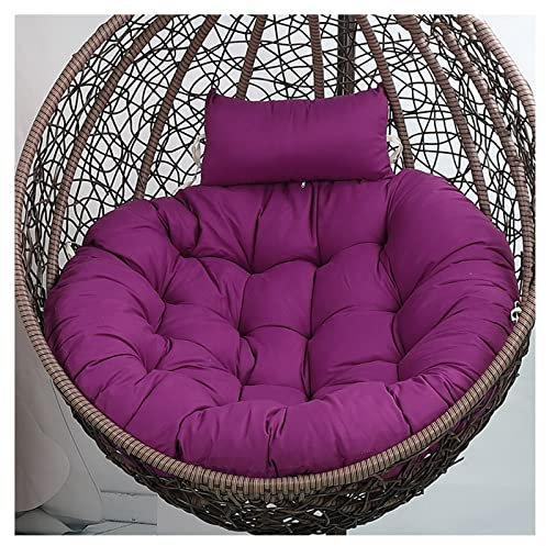 Sitzkissen für Hängesessel, Hängestuhl Kissen Rund, Hängendes Ei Stuhlkissen Dicker, Schaukel Hängekorb Sitzkissen, Hängesessel Kissen, Auflage Outdoor/Indoor für Häng(Size:125 cm,Color:Dunkelviolett)