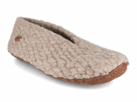 WoolFit handgewebte Hüttenschuhe 'Woolies' Barfuß-Hausschuhe aus 100% Bio Schurwolle, ungefärbt, Gr. 36