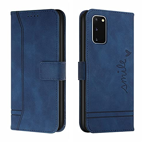 Trugox Handyhülle für Samsung Galaxy S20 / S20 5G Hülle Klappbar Klapphülle mit Kartenfach Handytasche Handy Schutzhülle Tasche Leder Wallet Flip Case Slim Book Cover - Blue