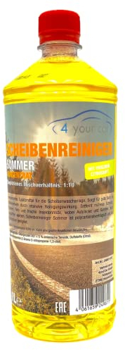 4yourcar Scheibenreiniger Konzentrat Sommer mit Frischem Citrusduft 1 L Empfohlenes Mischverhältnis 1:10