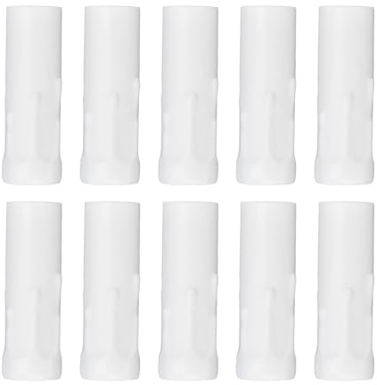 10Pcs E14 Metallrohr für Kerze Lampenhalter Lamp Base Beleuchtung Zubehör 25x80mm E14 Lampenhalter Hülse Tube Kerzenhalter für Zuhause((Weiß)