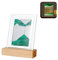 Image D'art de Sable Mobile 3D,Peinture de Sable Qui coule,Cadre de Sable Fluide avec Lumière Led,Sablier de Paysage Naturel,Cadre de sable flottant pour la maison,le bureau,la décoration (Vert)