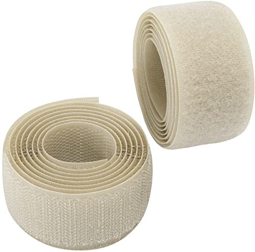 AERZETIX - C65966 - Klettband/-rolle 30 mm 1 meter - organizer/kabelbinder - band für kleidersäcke - aus polyamid und polyester - farbe: hellbeige