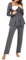 Litherday Ensemble de Pyjama Maternité en Coton Femme Pyjama d'allaitement à Manche Longue Vêtement de Nuit Hiver Chaud Couleur Unie,A Gris Foncé,M-3