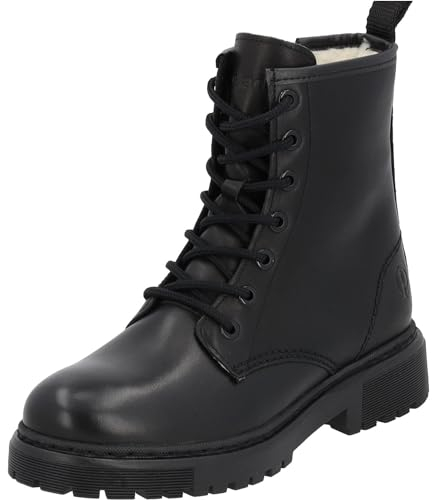 Palado Stiefeletten Damen Montecristo - aus hochwertigem Rindsleder gefertigt - warm mit Wolle gefüttert - handgefertigt in Portugal, ideal für Herbst & Winter Schwarz Glanz UK6 - EU39