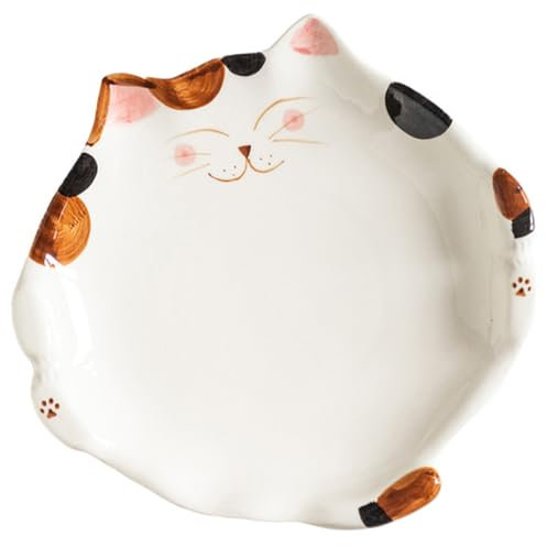 Ciieeo Cat Shaped Ceramic Appetizer Plates Snack Salad Dessert Bowls Design for Parties Family Gatherings Home Use Easy to Clean