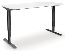kaiserkraft | Schreibtisch Atlanta Trend | elektrisch höhenverstellbar | gerade | abgerundete Ecken | BxT 160x80 cm | weiß/schwarz