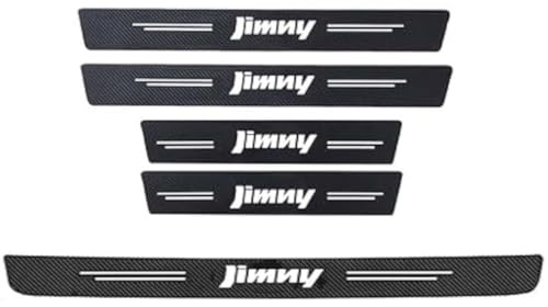 WACDXST 5 Stück Auto Einstiegsleisten Schutzfolie, für Suzuki Jimny (GJ) 2. Gen 2018 2019 2020 2021 2022 2023 Lackschutz Kohlefaser Aufkleber Kantenschutz Styling Tuning Zubehör