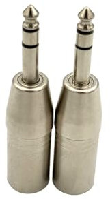 Qczhiwen 2 Pack 1/4 TRS to XLR Adapter, Balanced 6.35mm Male to XLR Male Microphone Connectors for Mixers, Speakers, Amplifiers