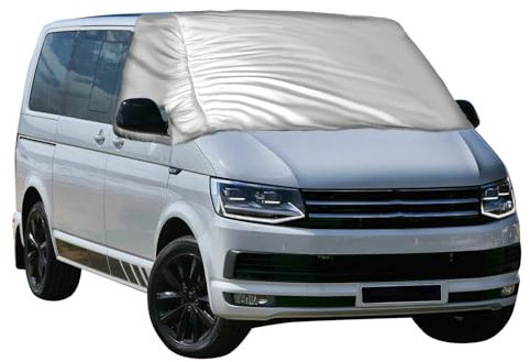 YWNYT Auto Windschutzscheiben Abdeckung für VW T6, Silberbeschichtung mit Baumwollfutter, Scheibenabdeckung Winter Sommer Frontscheibenabdeckung Scheibenfrostschutz Abdeckung