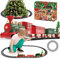 Daity Tren electrico Juguete niños con luz Suave y Funcionamiento silencioso Trenes árbol de Navidad Decoración de Navidad Alrededor del árbol Tren Apto para niños Mayores de 3 años