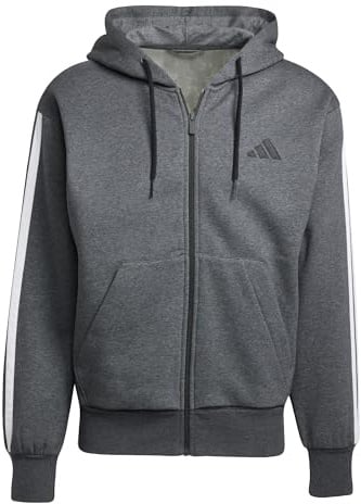 adidas Herren Essential Three Stripes Fleece Zipper Hoodie