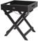 WELL HOME - Bandeja para servir en madera con patas plegables color negro 30x30x36cm
