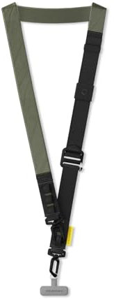 RHINOSHIELD Lanière Ultra 2-en-1 | Sangle Bandoulière et Poignet, Ajustable, Boucle pour AirPods, Clés et Porte-cartes, Sangle Urbaine pour Extérieur (Adaptateur Inclus) - Vert Kaki