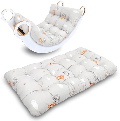 Krabbeldecke für Baby Kissen für Kletterbogen 60x120 cm - Bodenkissen Kinder Matte für Montessori Spielbogen Wippe Kletter Bogen Polster Spieldecke für Kinderzimmer Oeko-Tex Teddybären