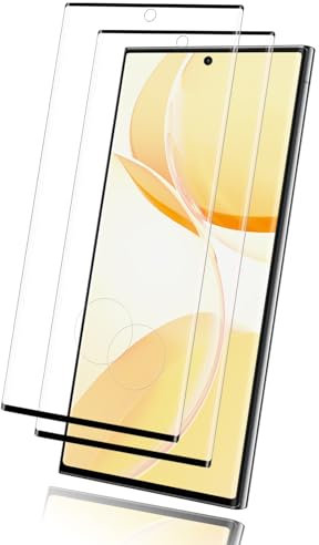 Carantee 2 Pièces Verre Trempé pour Samsung Galay S23 Ultra, HD Haute Sensibilité Film Protection écran pour S23 Ultra, Ultra Résistant Dureté 9H vitre protection, 3D Sans Bulles Protection D'écran