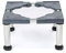 Base regolabile in acciaio inox per lavatrici e asciugatrici 45-70 cm, supporto universale per frigoriferi e mobili, altezza 24-27 cm, robusto telaio di supporto.