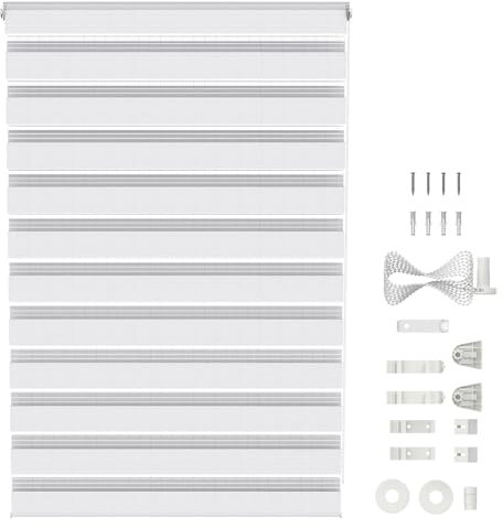 SUBTLETY Klemmfix, tenda a rullo doppia, 100 x 150 cm, protezione solare per finestre, traslucida e oscurante