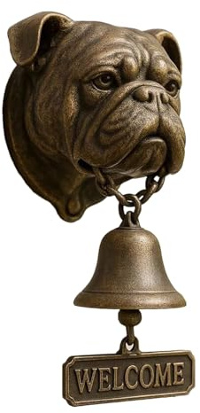 Dog Welcome Doorbell, Hund Türklingel in Willkommen Schild, Türglocke Gusseisen Kunstharz, Lustiger Schutz Für Draußen, Dekorativ Für Haustür, Verandas, Tor, Eingangsbereich, Geschenk Zur Einweihung