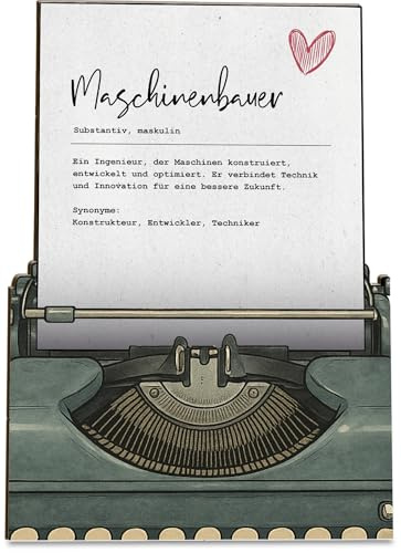 Maschinenbau Ingenieur Geschenke Karte Definition Maschinenbauer Holzkarte - Geburtstagskarte mit Umschlag - originelle Maschinenbauer-Karte für viele Anlässe, originelles Präsent für besondere
