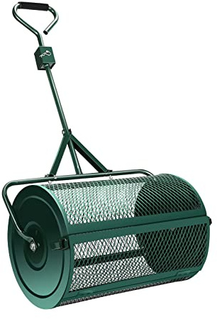 Hochleistungs-Roller für Rasen und Garten, 60 cm, Metallgitterrolle für Kompost, Torf, Moos, Mutterboden, Push- und Pull-Design für einfache Verwendung