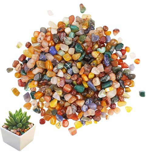 800g Mélange de Pierres Précieuses Multicolores pour Enfants,11mm-13 mm Pierres Mélangées Naturel,Aquarium Plantes Vase Remplissage pour la Décoration,les Jeux en les Bijoux DIY etc (coloré)